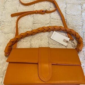 Orange Leather Shoulder Bag